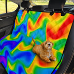 Rainbow Psychedelic Trippy Print Pet Car Back Seat Cover