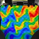 Rainbow Psychedelic Trippy Print Pet Car Back Seat Cover