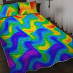 Rainbow Psychedelic Trippy Print Quilt Bed Set