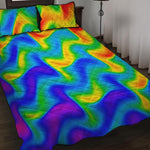 Rainbow Psychedelic Trippy Print Quilt Bed Set