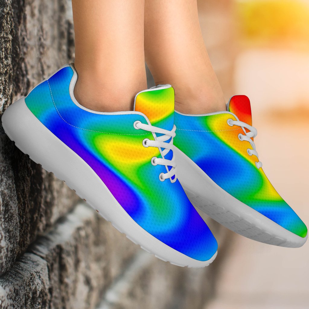 Rainbow Psychedelic Trippy Print Sport Shoes GearFrost