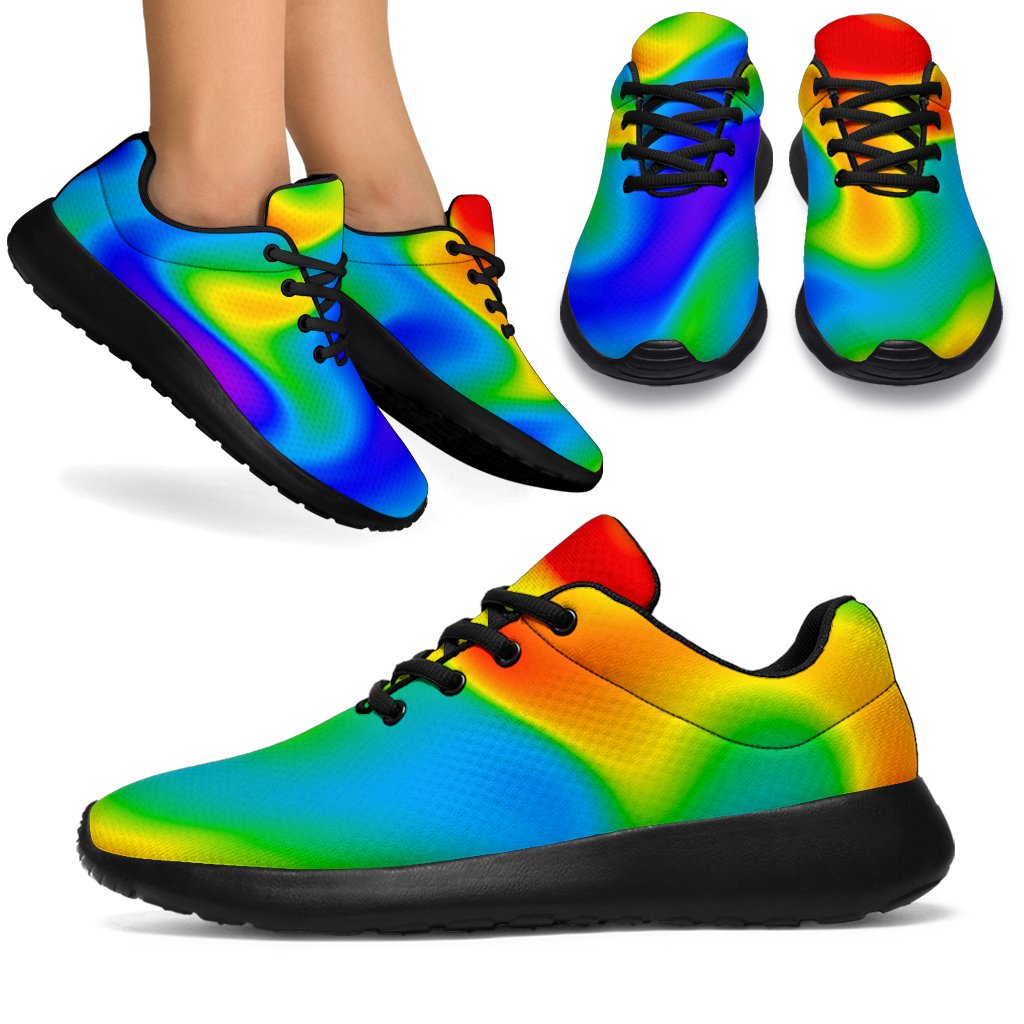 Rainbow Psychedelic Trippy Print Sport Shoes GearFrost