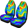 Rainbow Psychedelic Trippy Print Universal Fit Car Seat Covers