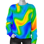 Rainbow Psychedelic Trippy Print Women's Crewneck Sweatshirt GearFrost
