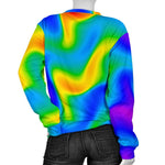 Rainbow Psychedelic Trippy Print Women's Crewneck Sweatshirt GearFrost