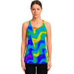 Rainbow Psychedelic Trippy Print Women's Racerback Tank Top