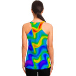 Rainbow Psychedelic Trippy Print Women's Racerback Tank Top