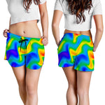 Rainbow Psychedelic Trippy Print Women's Shorts