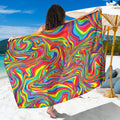 Rainbow Rave Print Beach Sarong Wrap