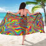 Rainbow Rave Print Beach Sarong Wrap