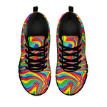 Rainbow Rave Print Black Sneakers