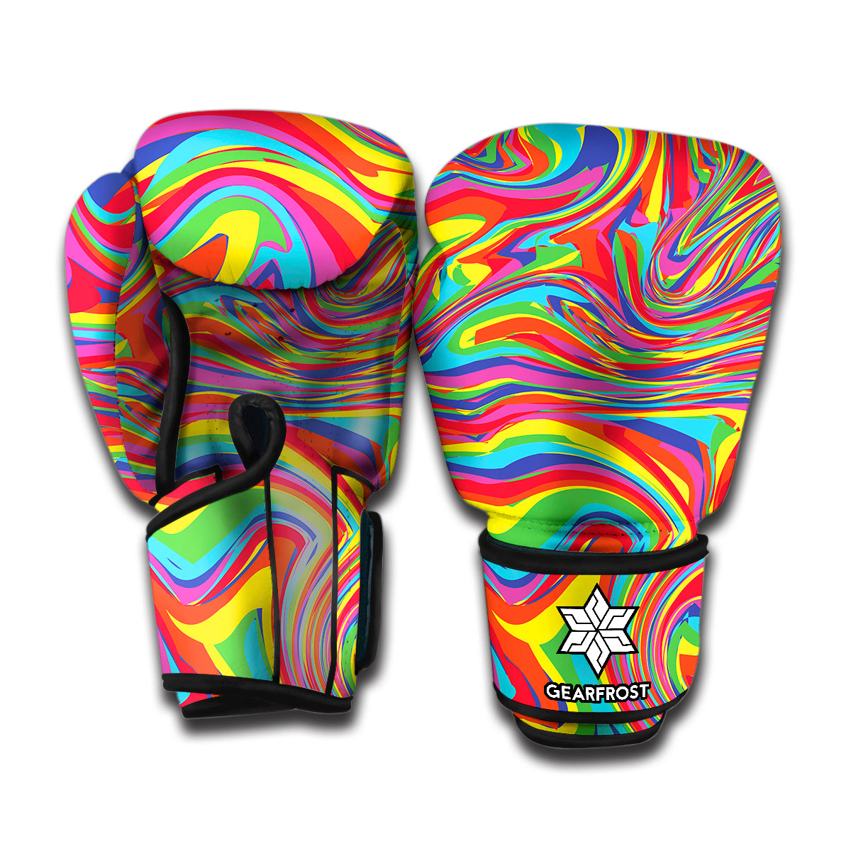 Rainbow Rave Print Boxing Gloves