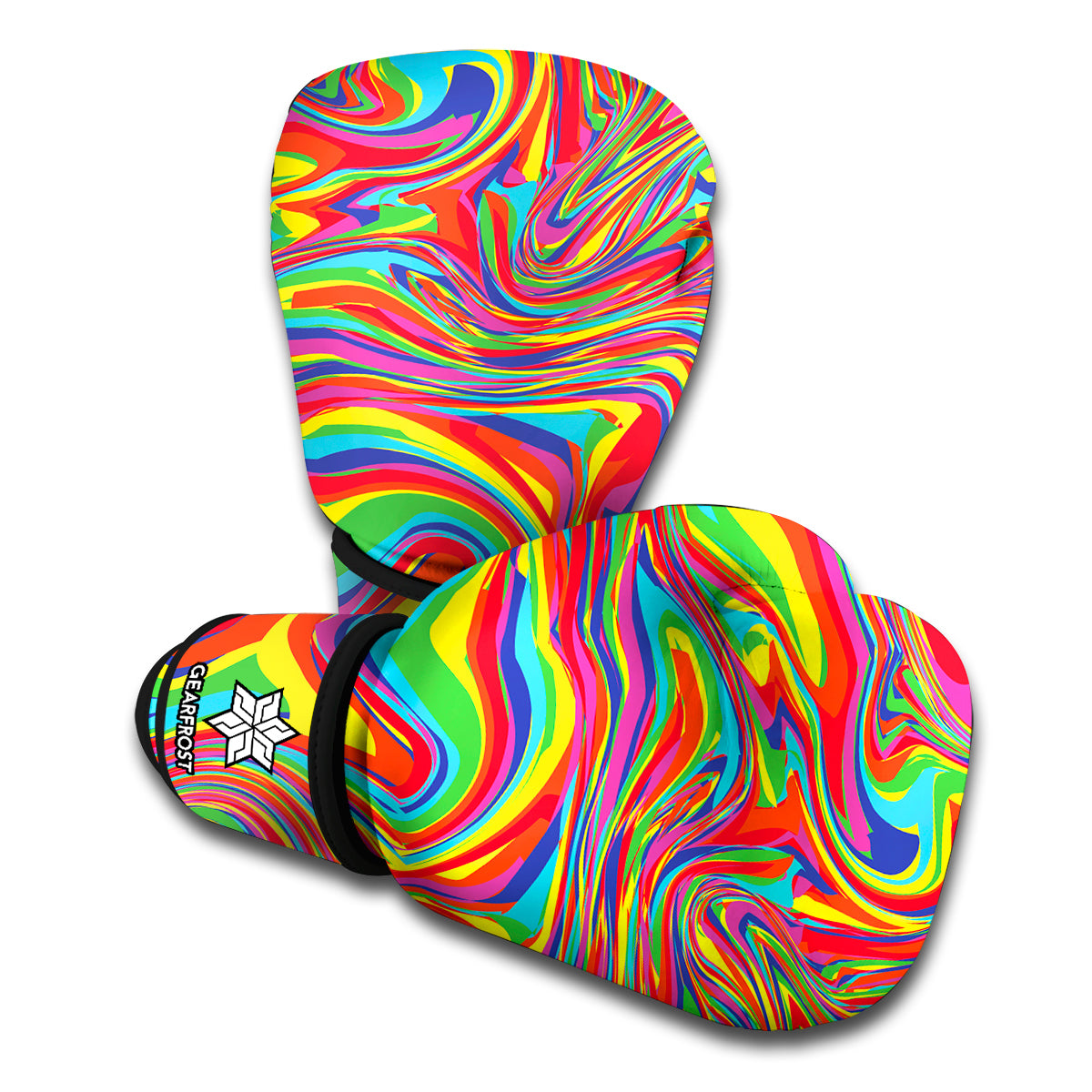 Rainbow Rave Print Boxing Gloves