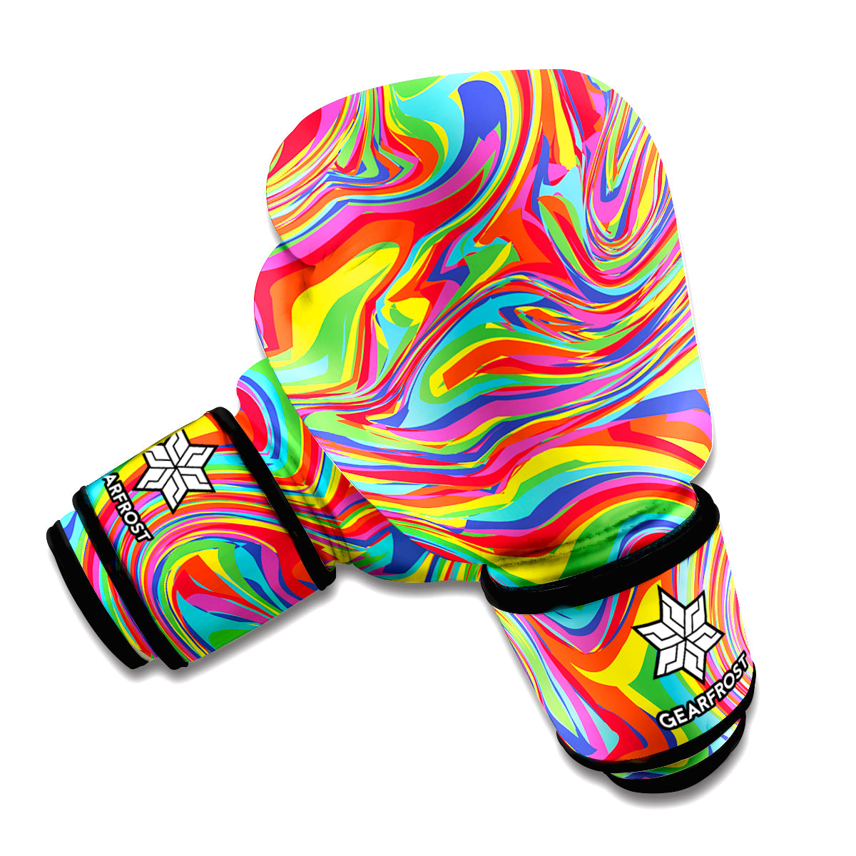 Rainbow Rave Print Boxing Gloves