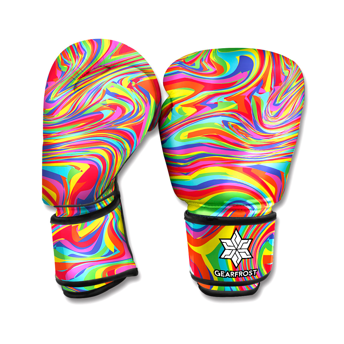 Rainbow Rave Print Boxing Gloves