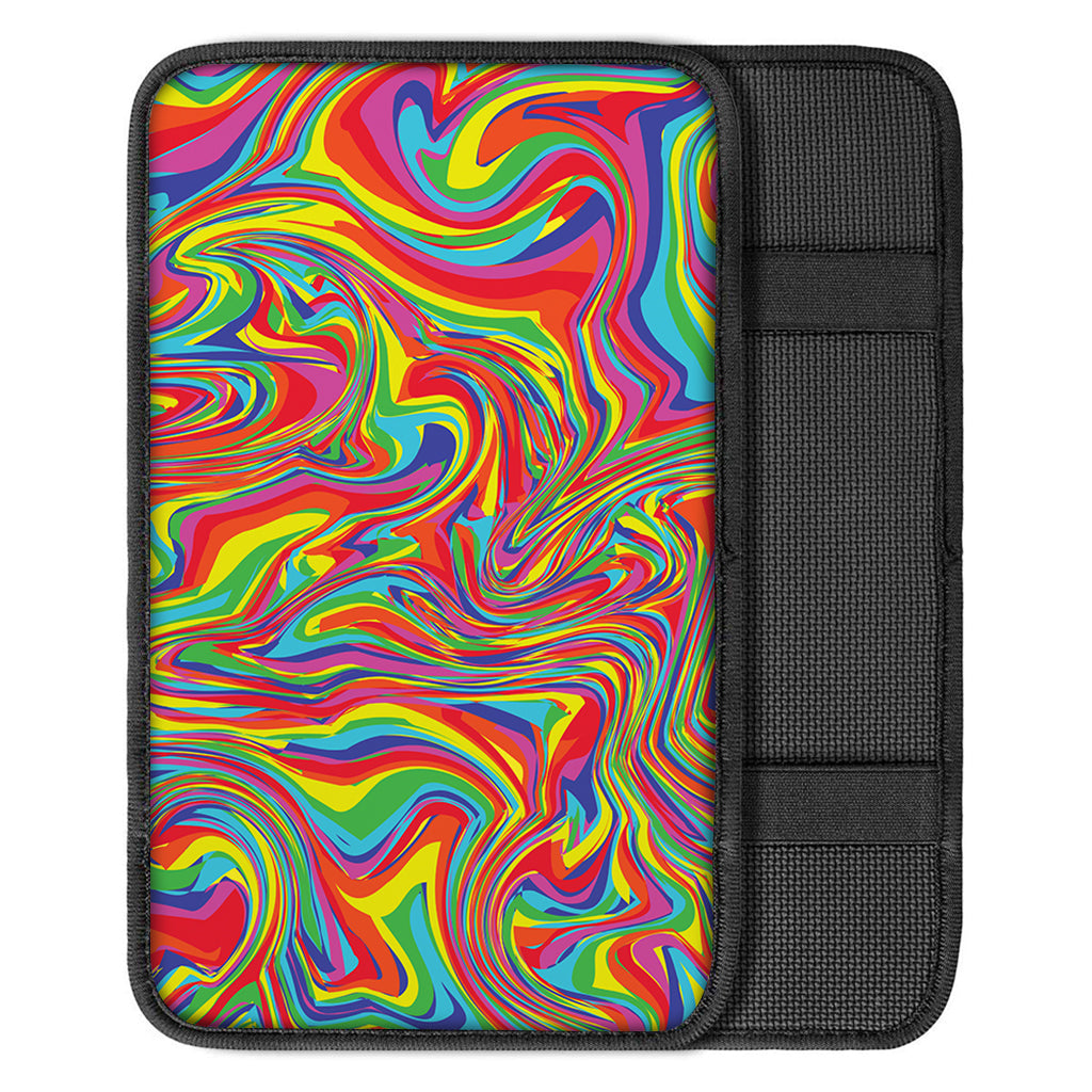 Rainbow Rave Print Car Center Console Cover