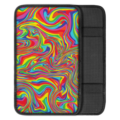 Rainbow Rave Print Car Center Console Cover