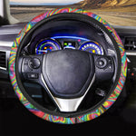 Rainbow Rave Print Car Steering Wheel Cover