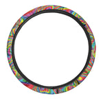 Rainbow Rave Print Car Steering Wheel Cover