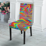 Rainbow Rave Print Dining Chair Slipcover