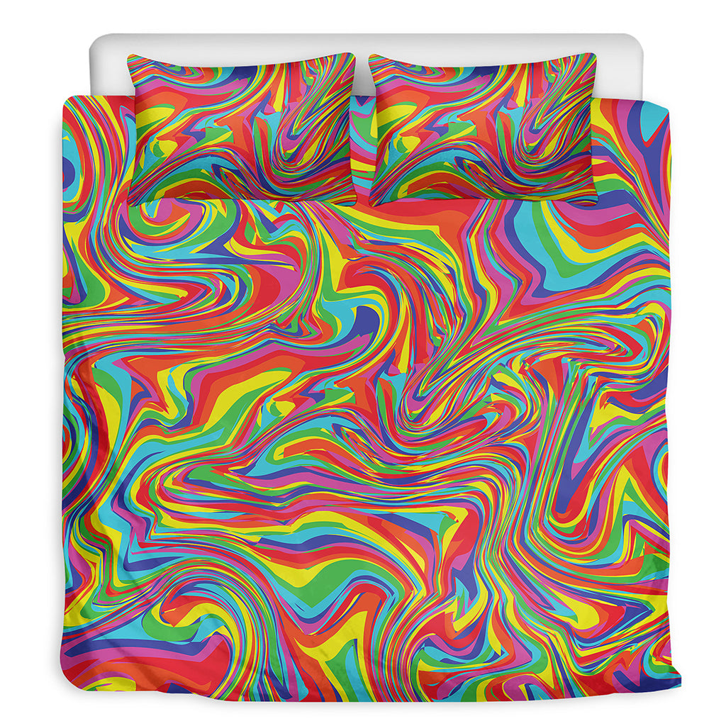 Rainbow Rave Print Duvet Cover Bedding Set