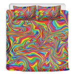 Rainbow Rave Print Duvet Cover Bedding Set