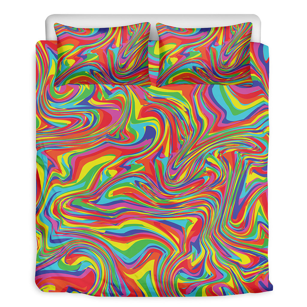 Rainbow Rave Print Duvet Cover Bedding Set