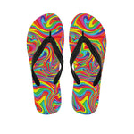 Rainbow Rave Print Flip Flops
