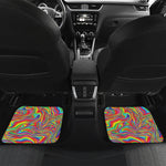 Rainbow Rave Print Front and Back Car Floor Mats