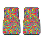 Rainbow Rave Print Front Car Floor Mats
