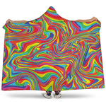 Rainbow Rave Print Hooded Blanket