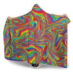 Rainbow Rave Print Hooded Blanket