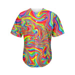 Rainbow Rave Print Men's Baseball Jersey