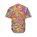 Rainbow Rave Print Men's Baseball Jersey