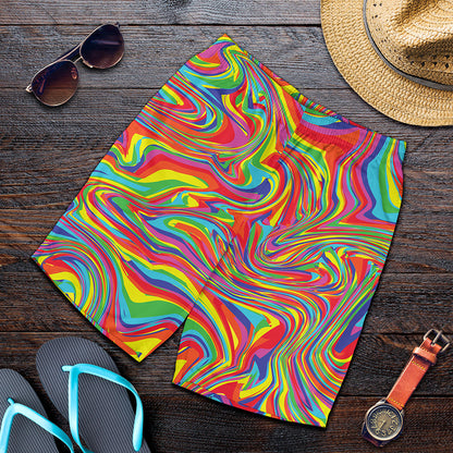 Rainbow Rave Print Men's Shorts