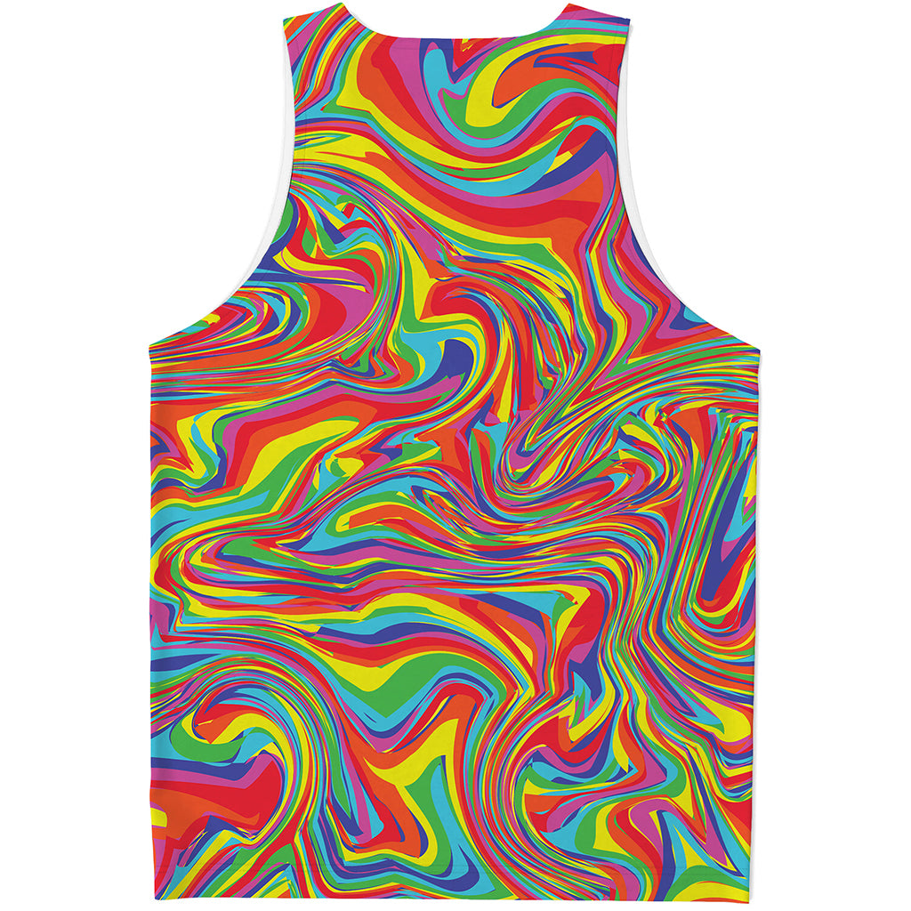 Rainbow Rave Print Men's Tank Top