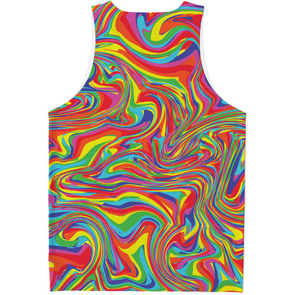 Rainbow Rave Print Men's Tank Top