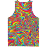 Rainbow Rave Print Men's Tank Top