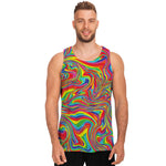 Rainbow Rave Print Men's Tank Top