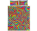 Rainbow Rave Print Quilt Bed Set