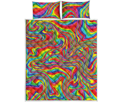 Rainbow Rave Print Quilt Bed Set