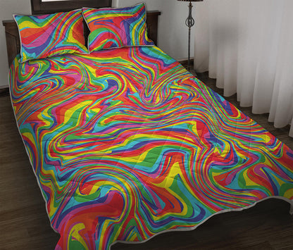 Rainbow Rave Print Quilt Bed Set
