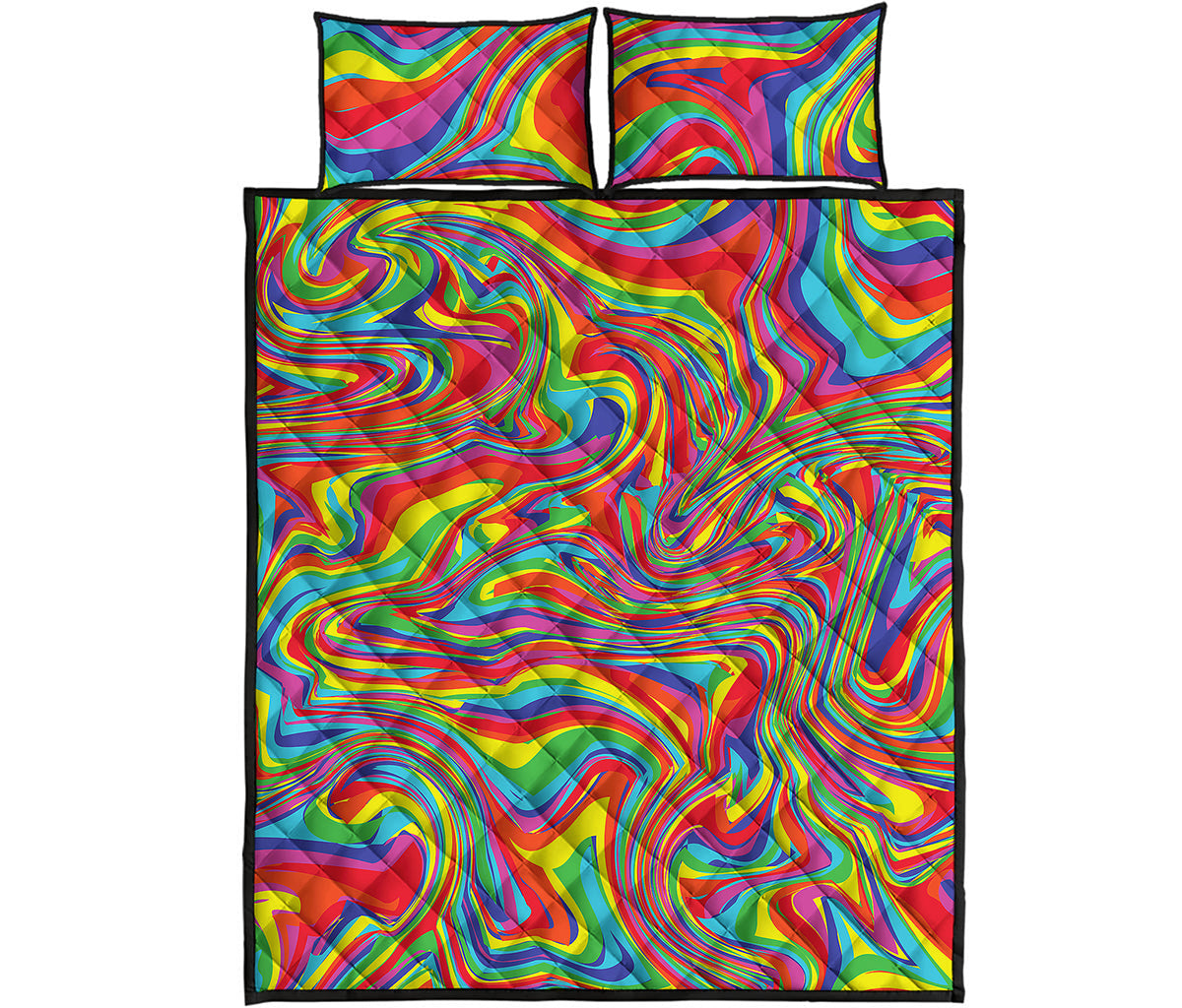 Rainbow Rave Print Quilt Bed Set