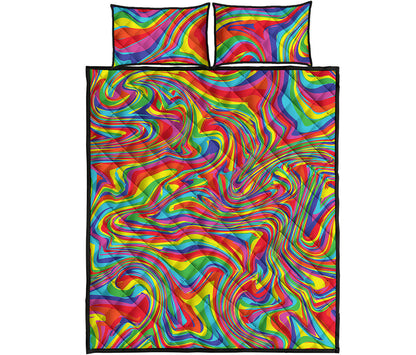Rainbow Rave Print Quilt Bed Set