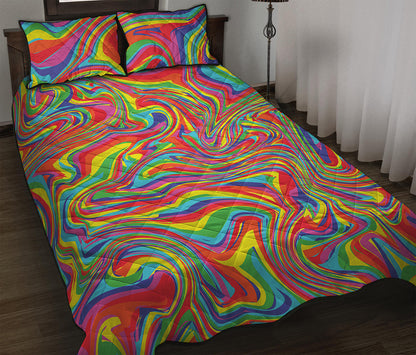 Rainbow Rave Print Quilt Bed Set