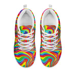 Rainbow Rave Print White Sneakers