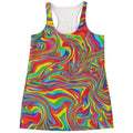 Rainbow Rave Print Women's Racerback Tank Top
