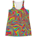 Rainbow Rave Print Women's Racerback Tank Top