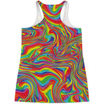 Rainbow Rave Print Women's Racerback Tank Top