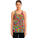 Rainbow Rave Print Women's Racerback Tank Top